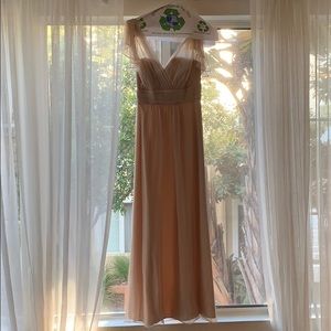 Amsale crinkle chiffon dress